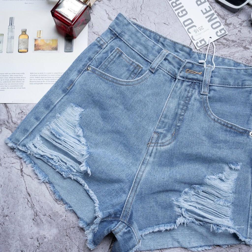 Quần jean nữ short ống rách, vải denim bền đẹp, dễ phối đồ William - AT113