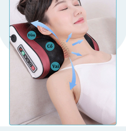 Gối massage đa năng cao cấp 16 bi hệ thống nhiệt hồng ngoại mát xa cổ vai gáy toàn thân công nghệ 6D giảm đau nhức hiệu quả mẫu mới 2023 được nhiều người tin dùng