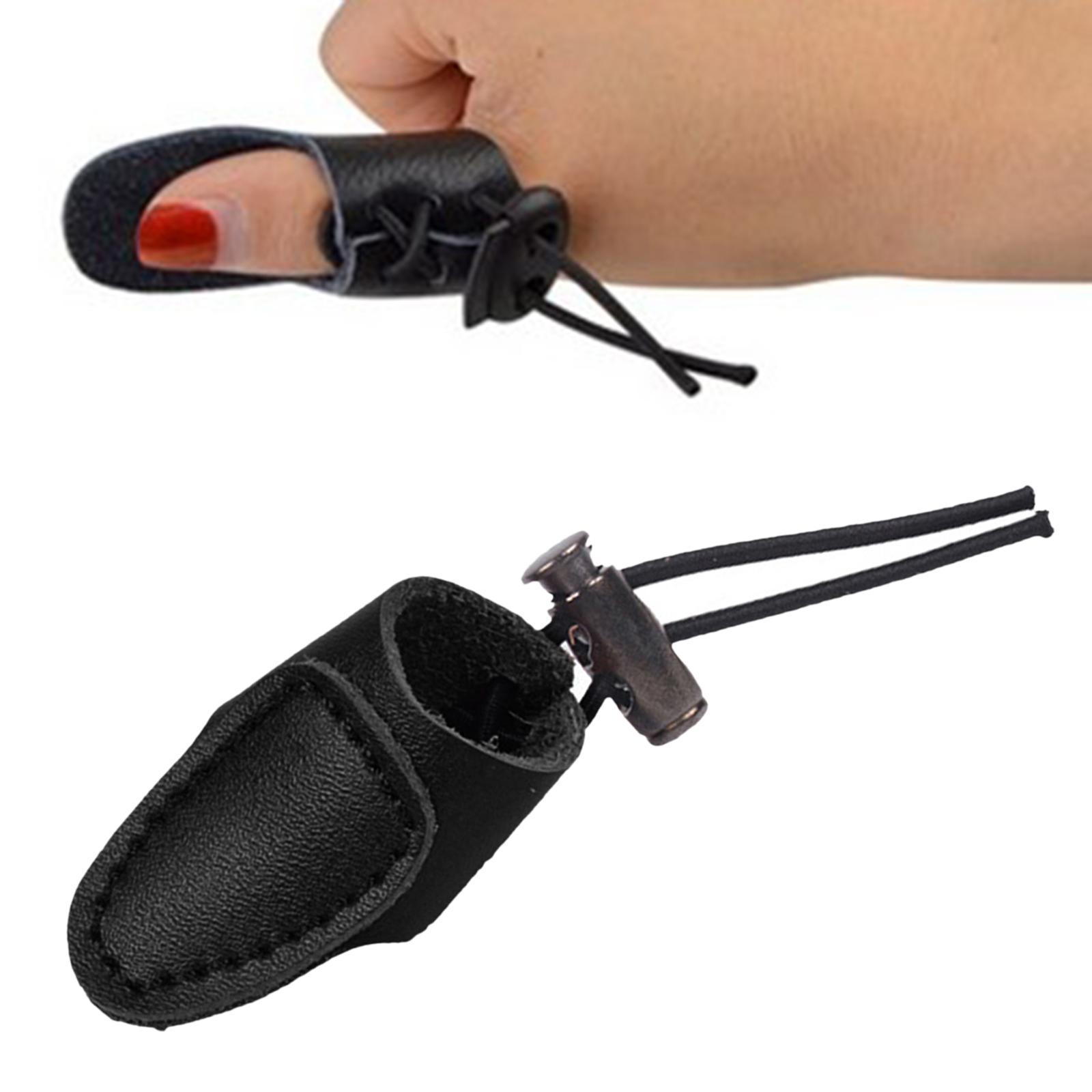 Archery Leather Finger Guard Longbow Recurve Bow Shooting Thumb Ring Protective Gear Outdoor Hunting Accessories