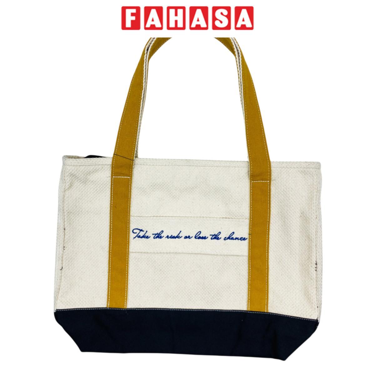 Túi Vải Tote Thêu Chữ - Size M - Saigon ZeroWaste - Mẫu 2 (Slogan Ngẫu Nhiên)