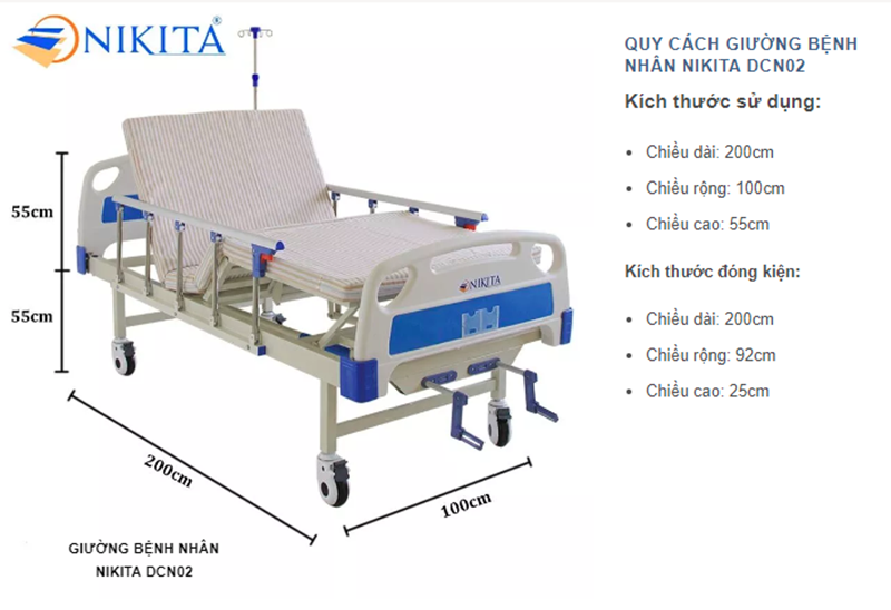 Giường bệnh Y tế, đa chức năng hỗ trợ chăm sóc người bệnh - Hàng chính hãng NIKITA