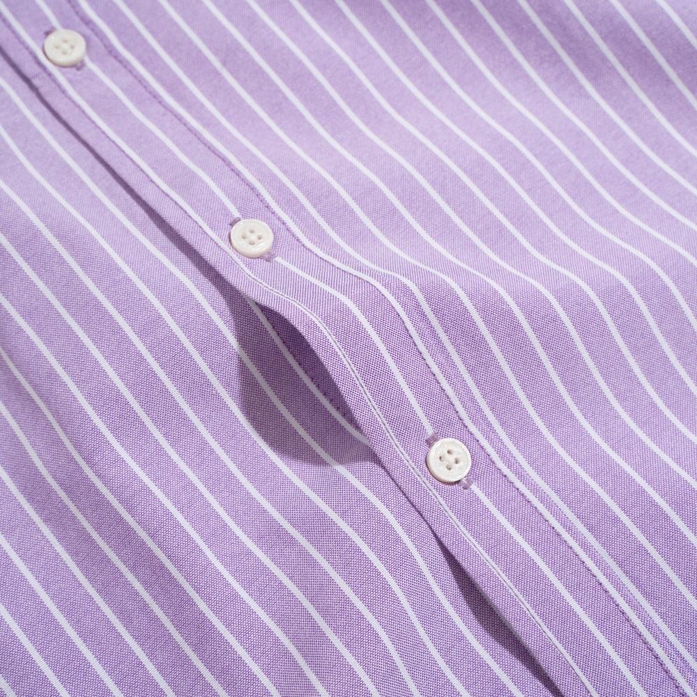 Áo Sơ Mi Nam Dài Tay Tím Phối Sọc BY COTTON Purple Stripes Oxford