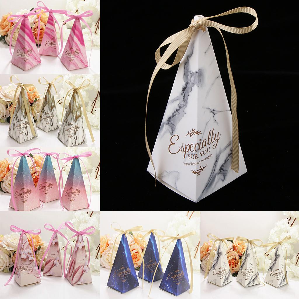 10 Pieces Triangle Shape Chocolate Candy Boxes Gift Boxes Wedding Favors