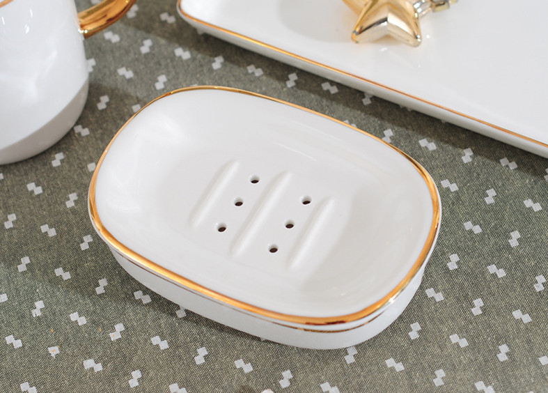 Bộ đựng đồ nhà tắm BATHROOM CORSA GOLD WHITE