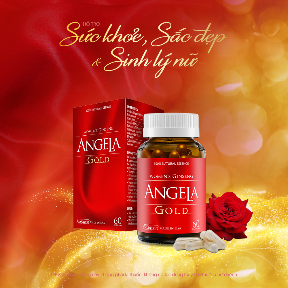 Combo 2 hộp ANGELA GOLD tăng cường sinh lý nữ 60 viên tặng 1 hộp 15 viên