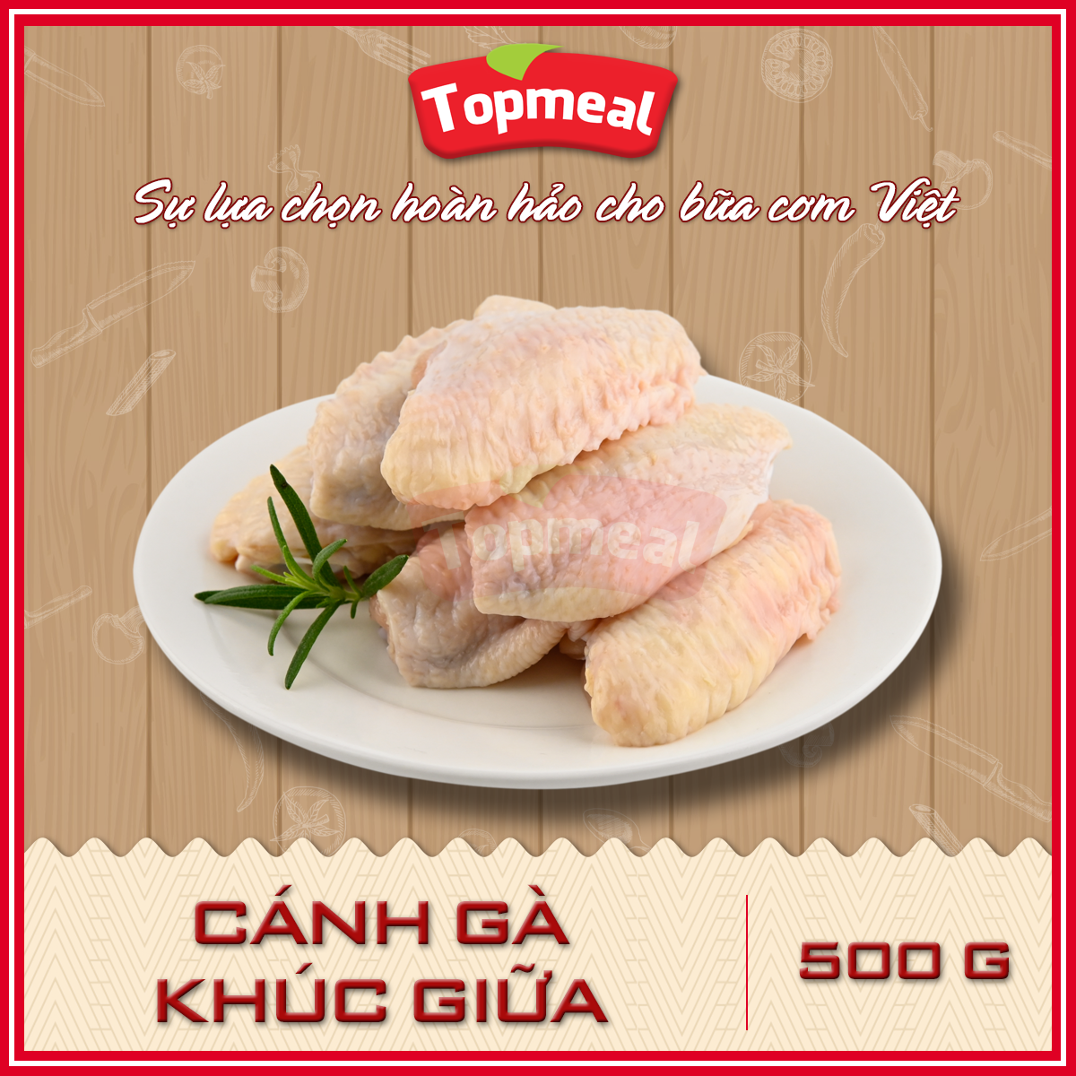 HCM - Cánh gà khúc giữa (500g) -  Thích hợp với các món nướng, chiên, xào sả ớt,...