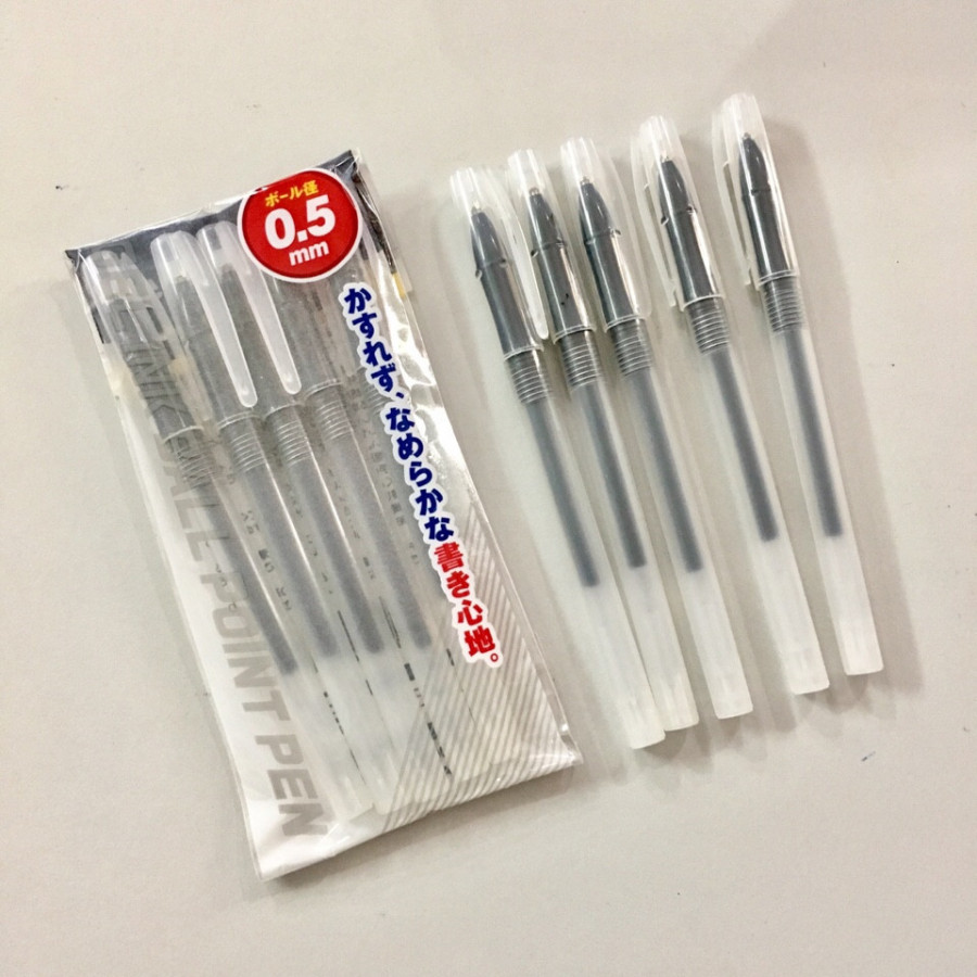 Bộ 2 túi bút bi mực đen sử dụng tiện lợi tiết kiệm - Hàng nội địa Nhật