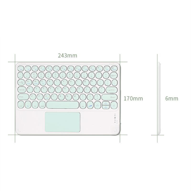Bàn Phím Không Dây Bluetooth Nga Tiếng Ả Rập Thái Norsk Có Bàn Di Chuột Cho iPad Pro Không Khí Xiaomi Huawei Android Windows Máy Tính Bảng