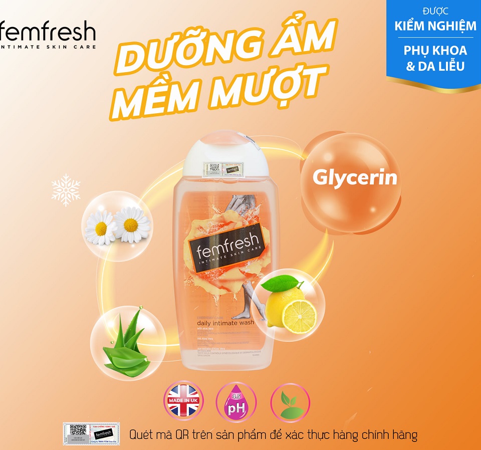 Dung Dịch Vệ Sinh Phụ Nữ Sạch, Thơm, Tươi Mới Suốt Ngày Dài Femfresh Daily Intimate Wash 150ml