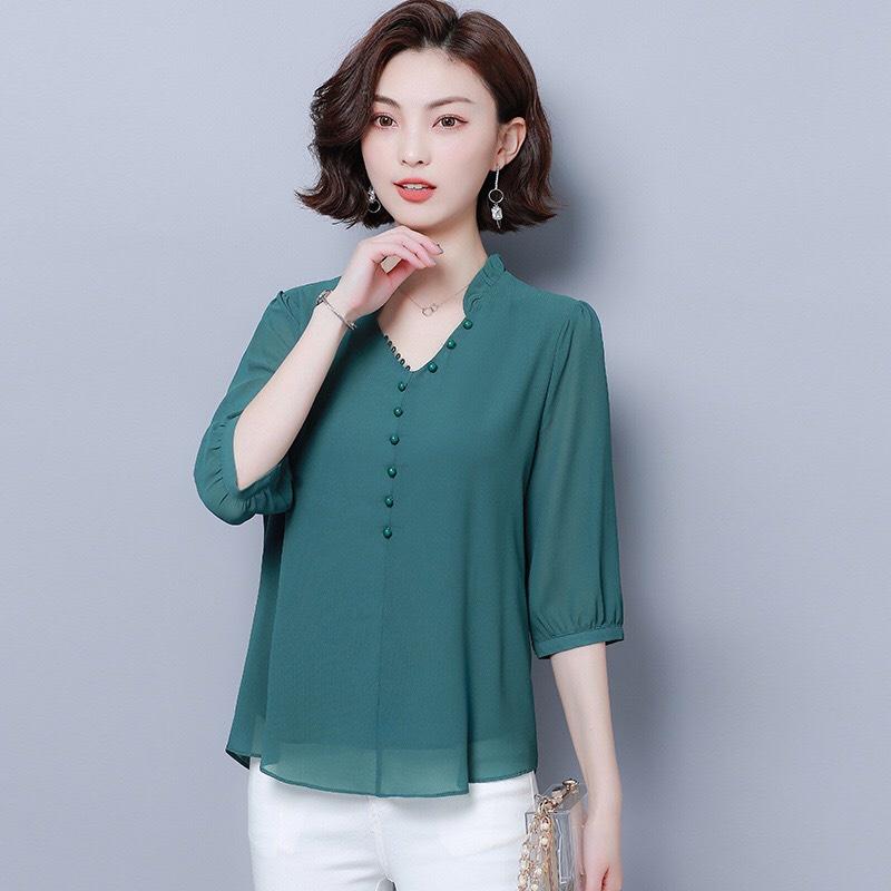 Áo Sơ Mi Cho Mẹ Trung Niên, Áo Cho Mẹ Kiểu Dáng Cách Điệu Thanh Lịch Trẻ Trung