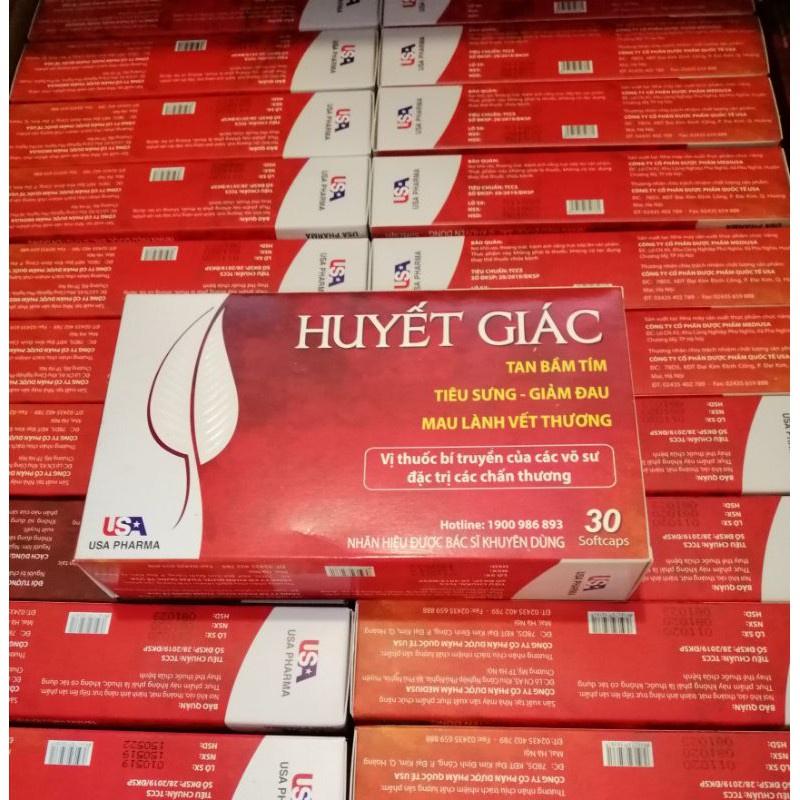 Viên uống Huyết giác giúp tan bầm tím, tiêu sưng, giảm đau, mau lành vết thương - Hộp 30 viên