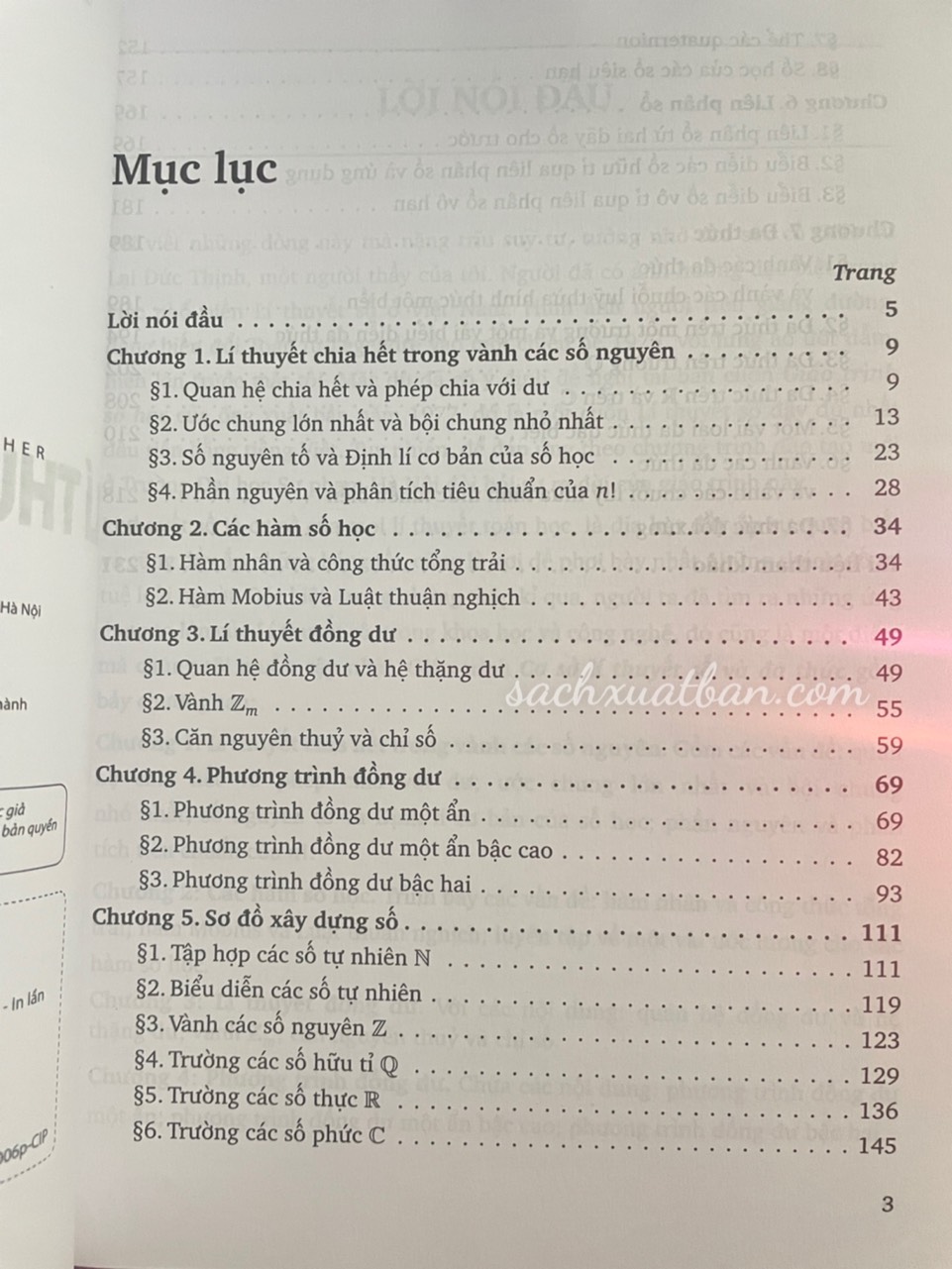 Sách Cơ sở Lí thuyết số và Đa thức