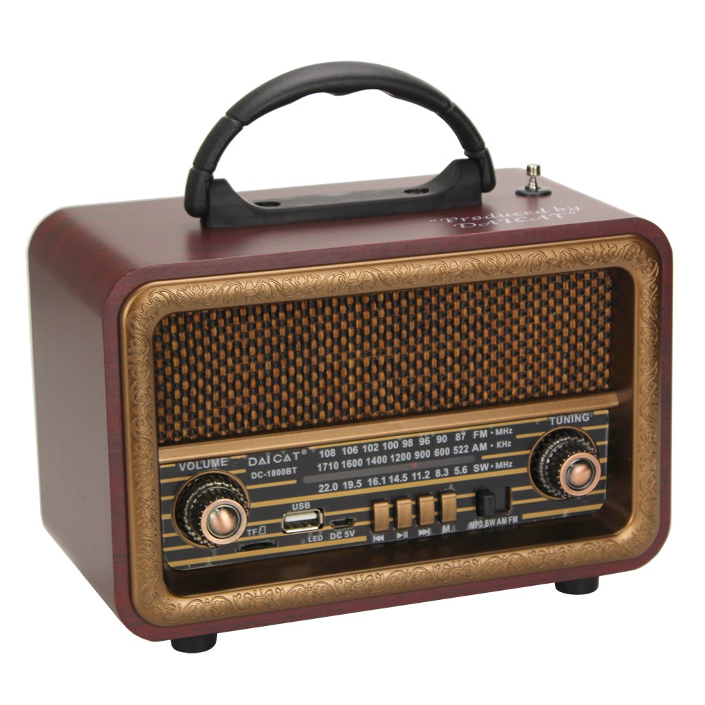 Đài FM Bluetooth/USB/TF ĐẠI CÁT DC-1800BT Đài phát thanh cổ điển Hàng Chính Hãng