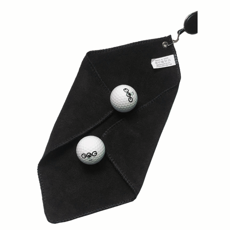 Bóng golf Khăn làm sạch bằng khăn golf màu đen có thể thu vào cho golf cotton golf ướt và phụ kiện golf lưỡng cư khô