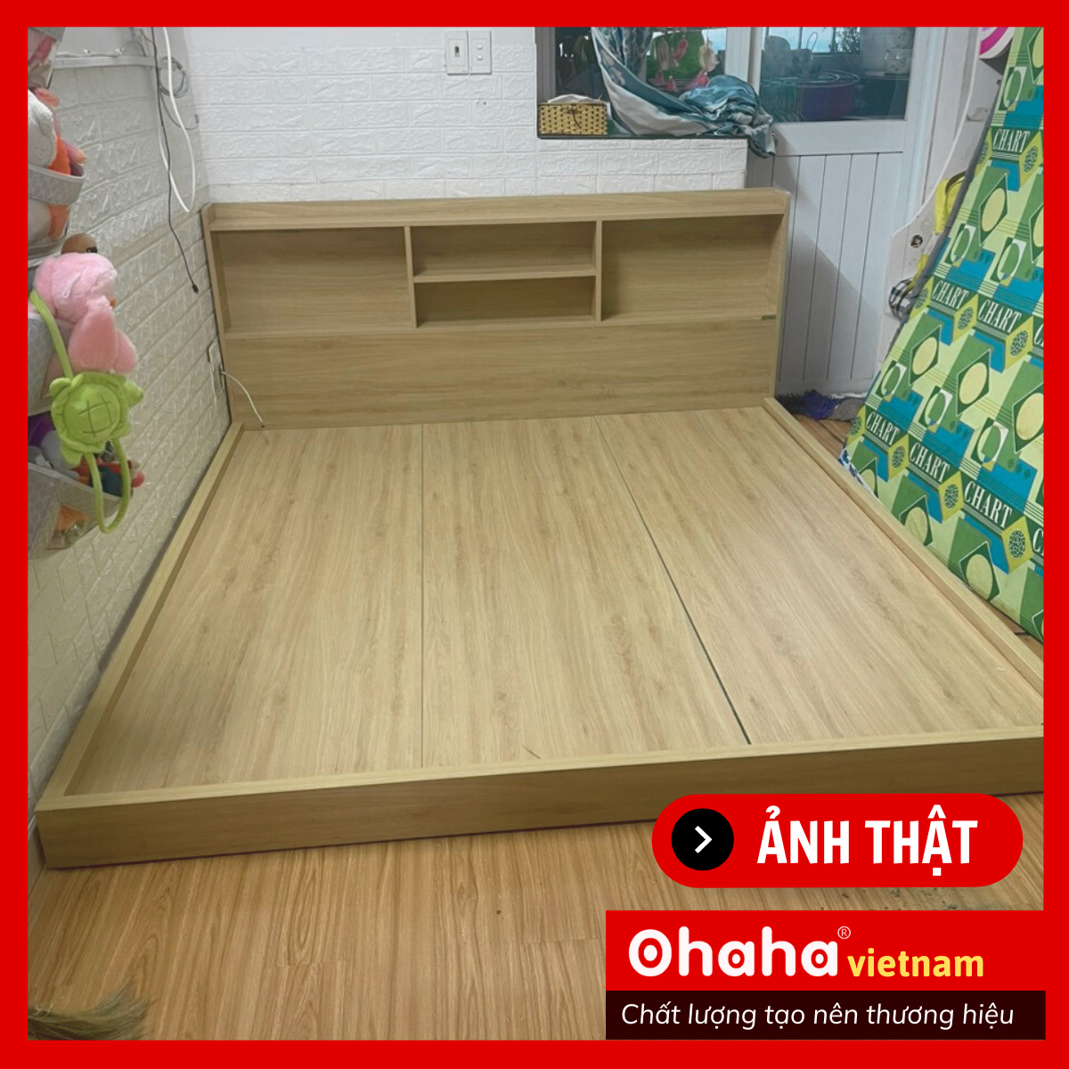 [Kèm Ảnh Thực Tế - Miễn phí vận chuyển & Lắp đặt] GIƯỜNG NGỦ KIỂU NHẬT TATAMI GỖ CÔNG NGHIỆP OHAHA - GB010