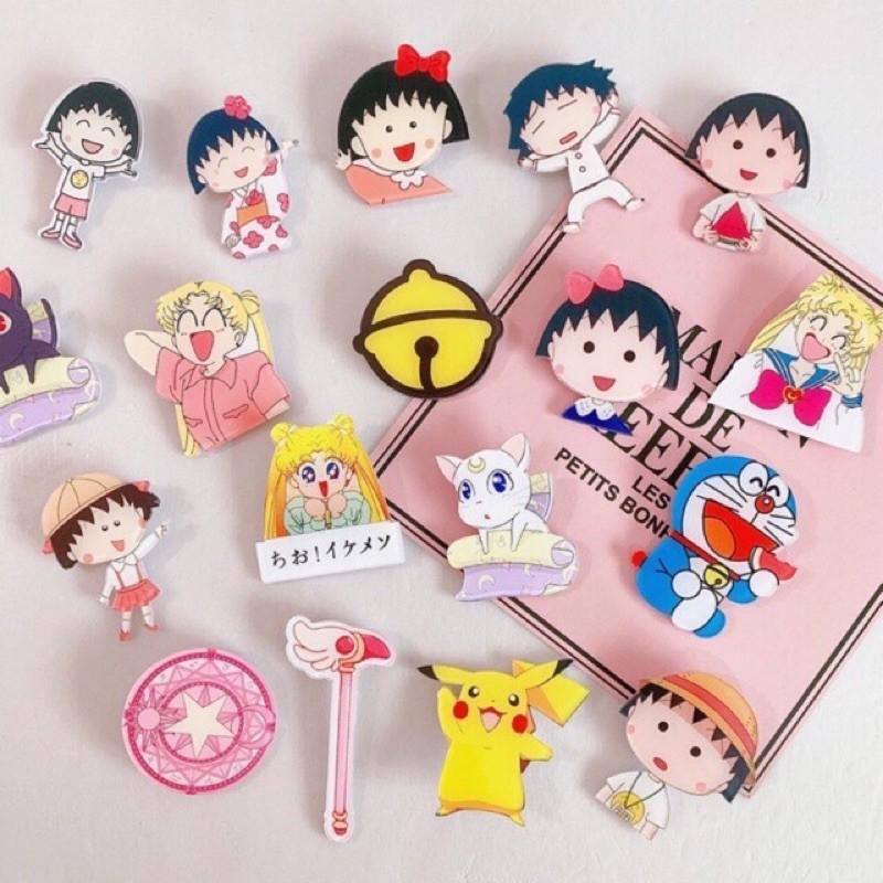 Set 3 Sticker Huy Hiệu Cài Áo,Balo,Túi Tote Hoạt Hình Dễ Thương