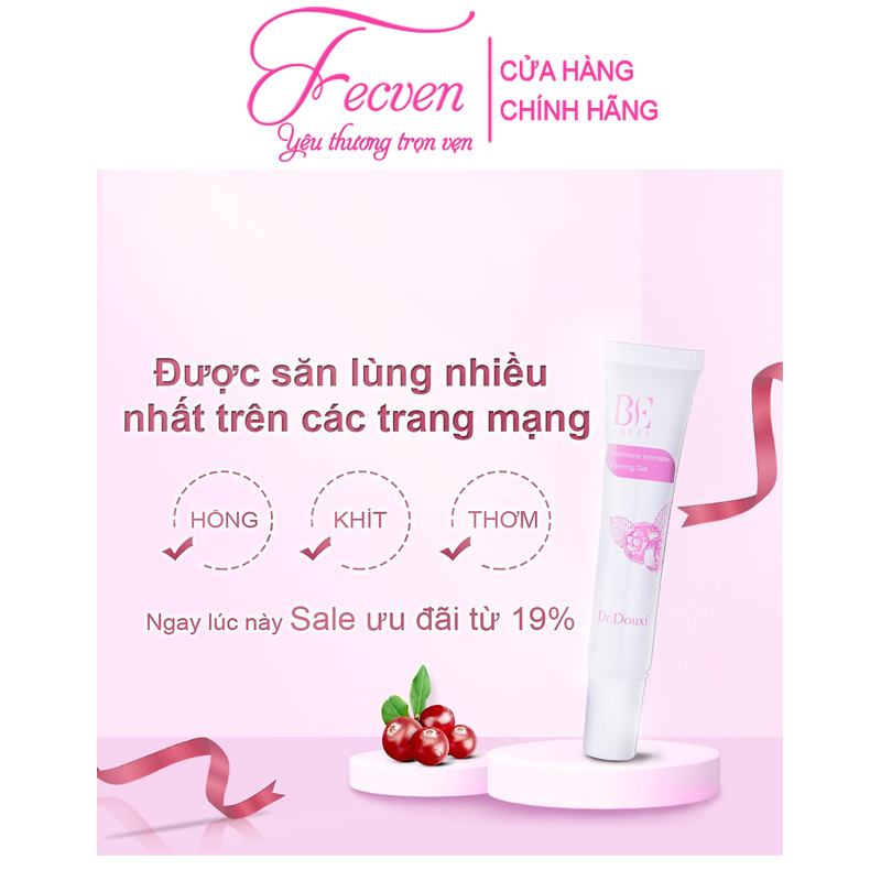 Bộ 2 Chăm Sóc Vùng Kín Dr.Douxi Sạch Sẽ Hồng Khít - Dung Dịch Vệ Sinh + Gel Dưỡng Trắng Hồng Se Khít, FECVEN