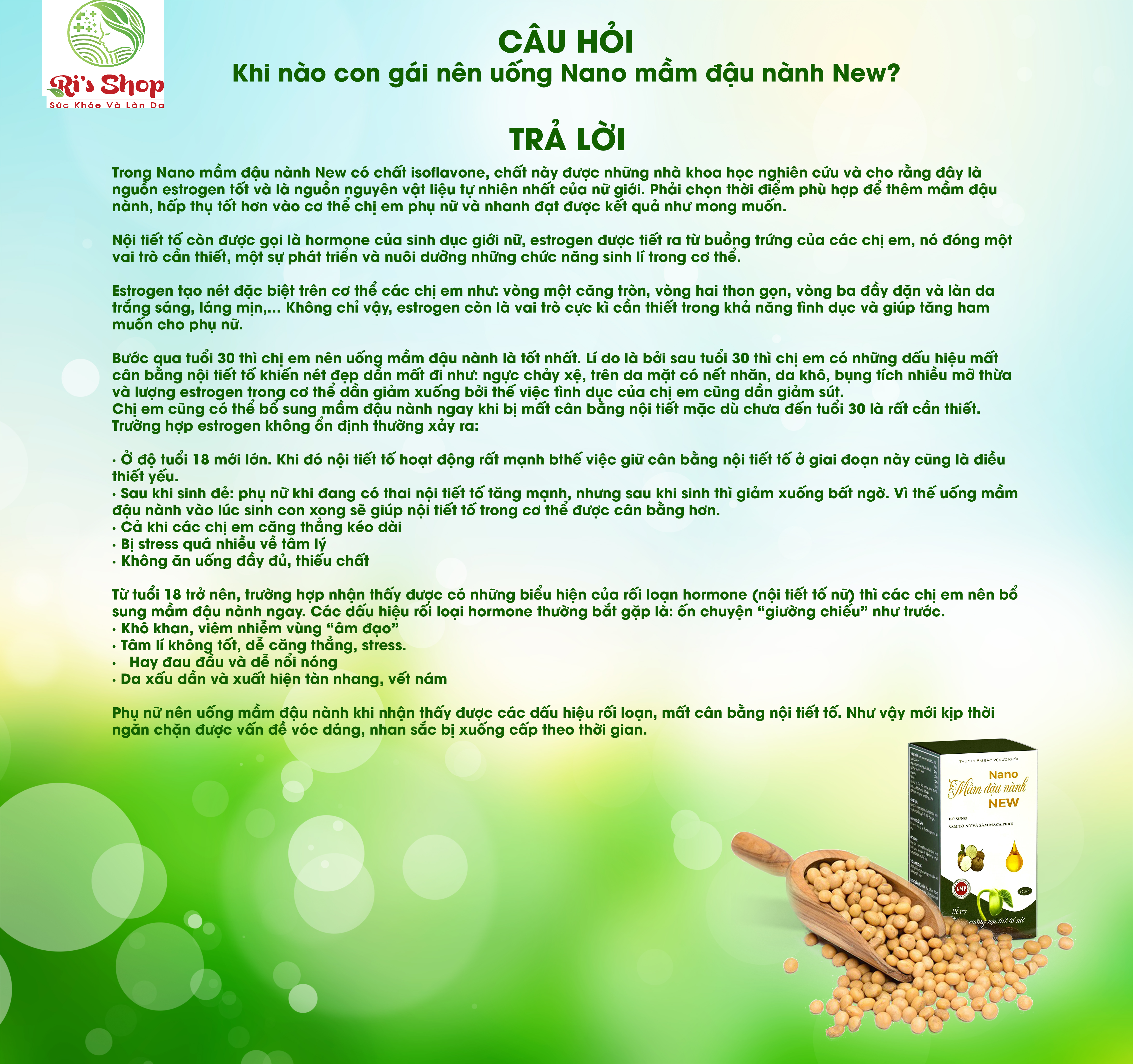 NANO MẦM ĐẬU NÀNH NEW ANPHAMEC - CÂN BẦNG NỘI TIẾT TỐ, CẢI THIỆN LÀN DA VÀ GIÚP CẢI THIỆN VÒNG 1