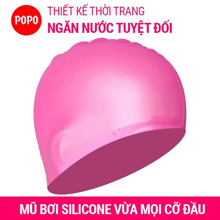 Kính bơi mũ bơi bịt tai kẹp mũi POPO 1153 trong suốt với lớp hạn chế sương mờ chống tia UV