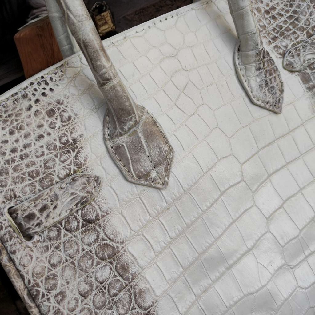 Túi xách cá sấu nữ màu Trắng tro cao cấp Loại 1