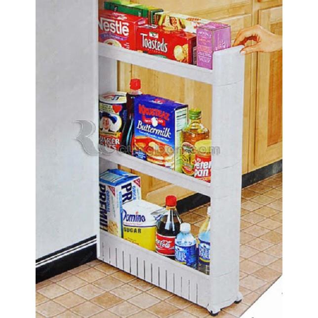 Kệ 3 tầng tiết kiệm diện tích có bánh xe