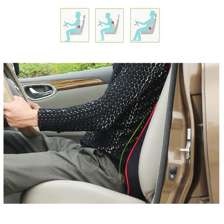 Gối tựa lưng ô tô chất liệu cao su non hoạt tính 100% cao cấp DC-TL01