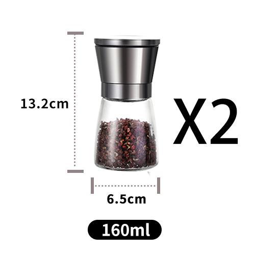 Nhà Máy Hạt Tiêu Gia Vị Jar Gia Vị Mài Chai Muối Và Hạt Tiêu Đen Xay Shakers Kính Thép Không Gỉ Nhà Bếp Canister Set
