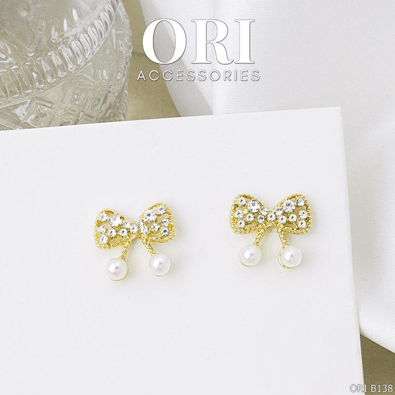 Bông tai hình Nơ đính đá Artemis xinh xắn ORI ACCESSORIES B138