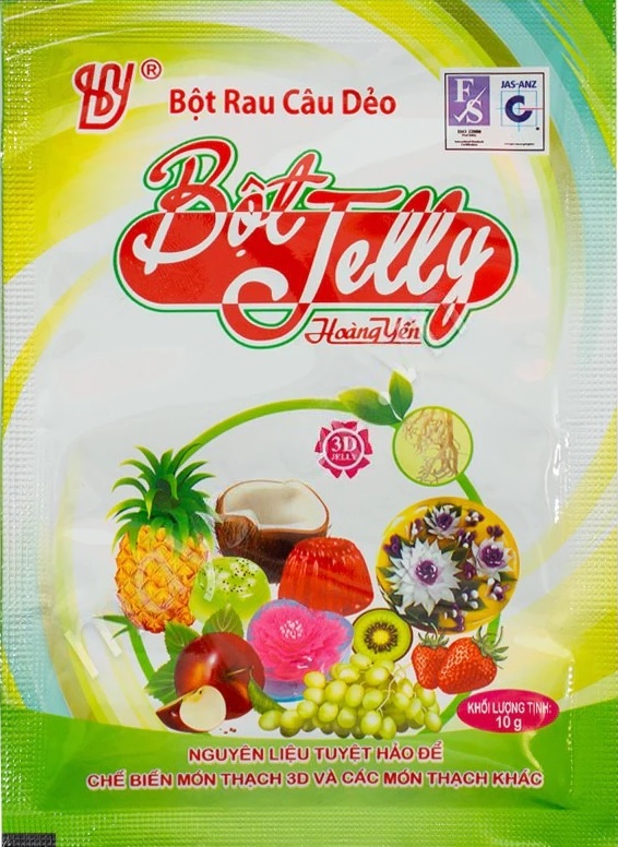 Hộp 12 gói bột rau câu dẻo (jelly) Hoàng Yến, hàng mới chính hãng 100%
