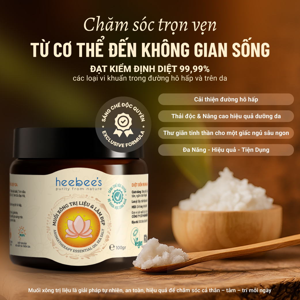 Muối Xông Thảo Dược GIải Cảm &amp; Làm Đẹp Heebee's 100G
