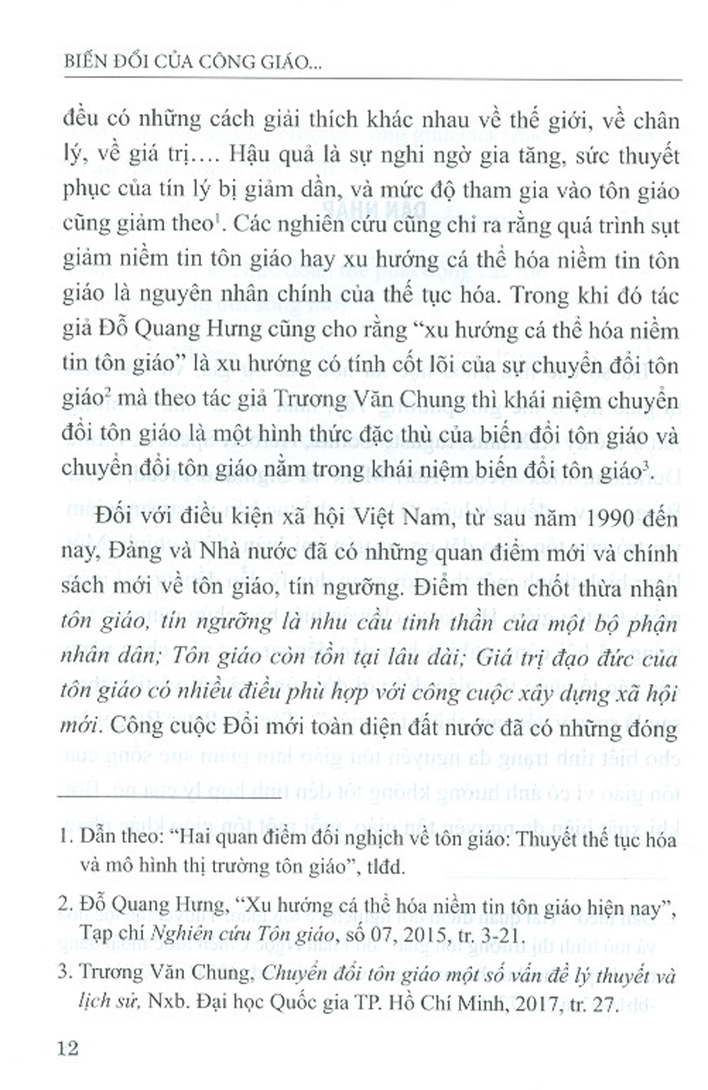 Biến Đổi Của Công Giáo Đối Với Phát Triển Xã Hội Ở Việt Nam Hiện Nay