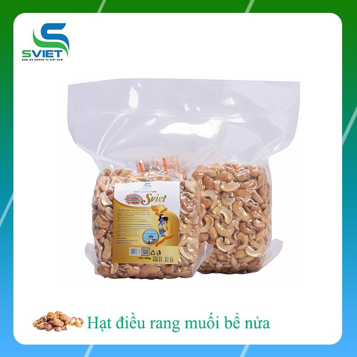 1kg Hạt điều rang muối bể nửa sạch vỏ túi hút chân không