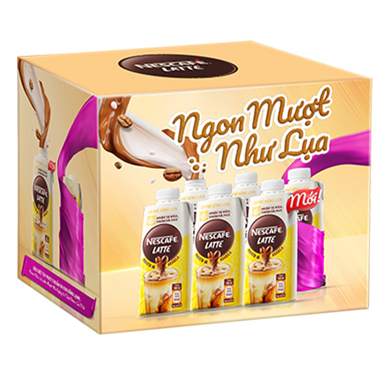 [MUA 1 TẶNG 1 - Cà phê uống liền vị Latte lốc 6 hộp] Cà phê uống liền NESCAFÉ - CÀ PHÊ SỮA ĐÁ - lốc 6 hộp x 180ml