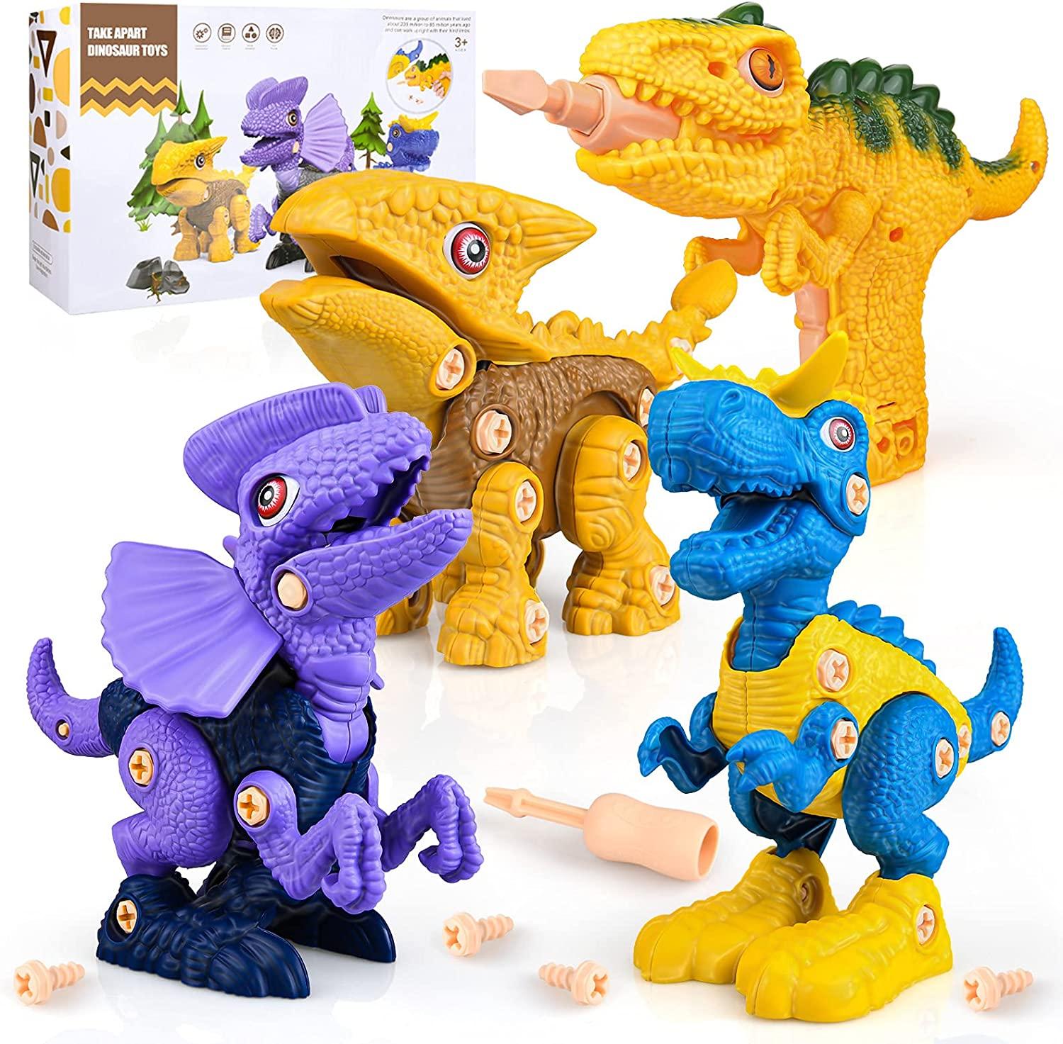 Đồ chơi khủng long, Tháo gỡ đồ chơi khủng long DENOSAUR DUNING với bộ kỹ thuật khoan điện, quà tặng thân cho bé trai và bé gái