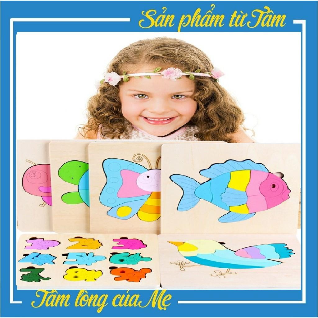 Tranh Ghép Nổi 3 Chiều Montessori - Xếp Hình 3D Chọn Hình Cho Bé