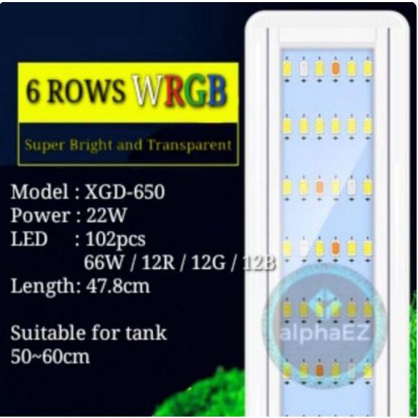 Đèn led siêu sáng WRGB thế hệ mới 6 hàng bóng chuyên dụng cho bể cá cảnh thủy sinh- đèn led bể cá giá tốt nhất