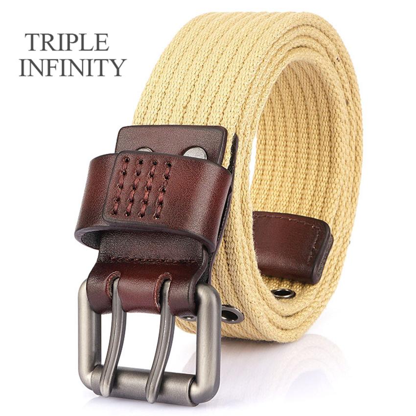 Mới Vải Bố Dày Dặn Nam Dây Hợp Kim Kẽm Khóa Pin Kép Ngoài Trời Làm Việc Thường Ngày Thoải Mái Quần Nam Thắt Lưng Có Thể Điều Chỉnh