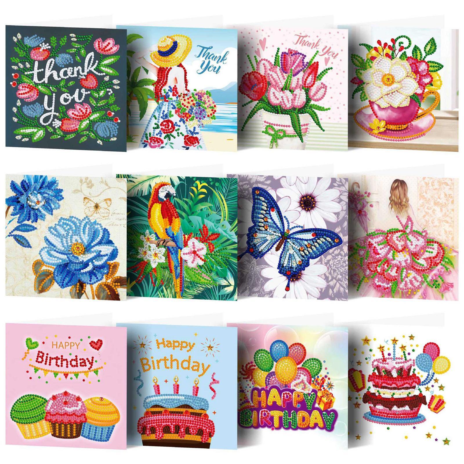 12 Pieces Craft Creative Greeting Cards for Xmas Holiday