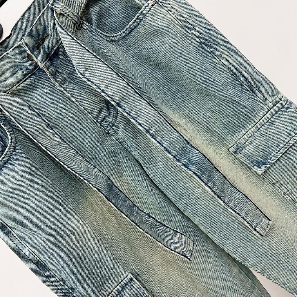 Quần jean cargo pant ống rộng unisex , cargo pants cạp thấp nam nữ , quần túi hộp phong cách y2k - gin store