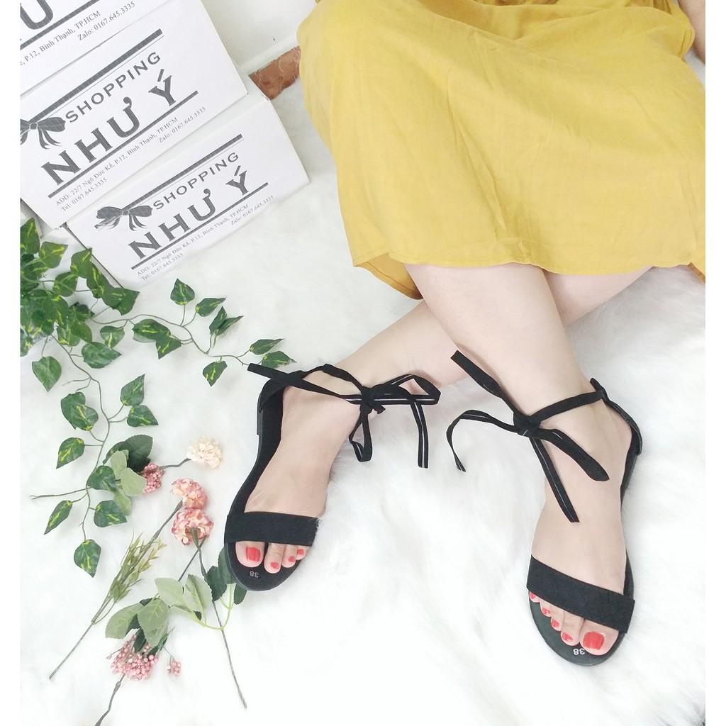 Giày sandal chiến binh cột nơ