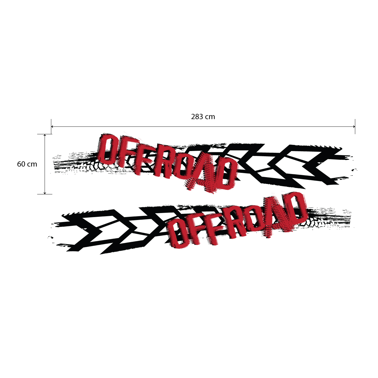 Tem dành cho xe bán tải, decal trang trí xe 4 chỗ WRAP 41, KT 283x60cm