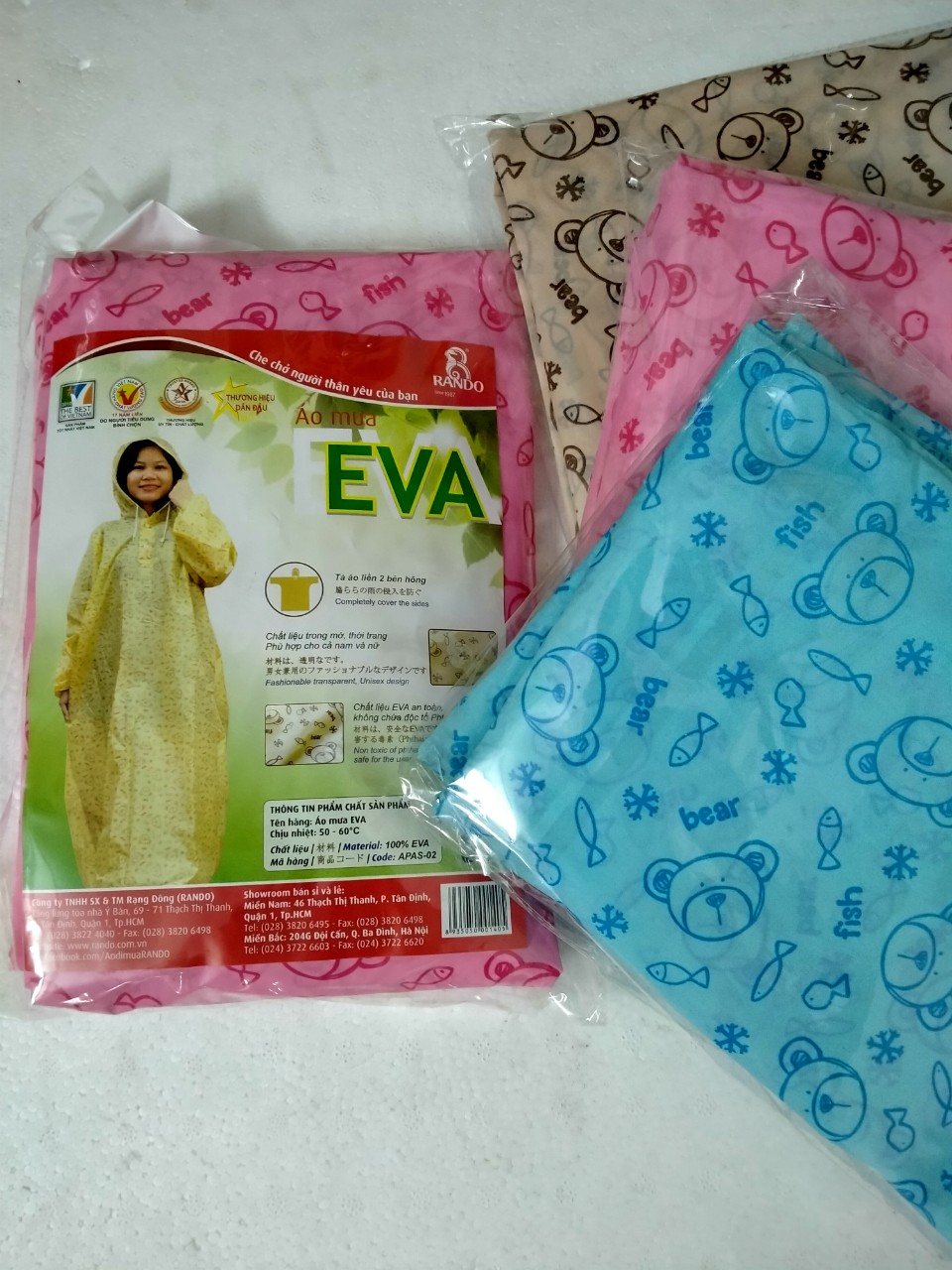 Áo Đi Mưa Trùm Đầu Brand EVA RANDO