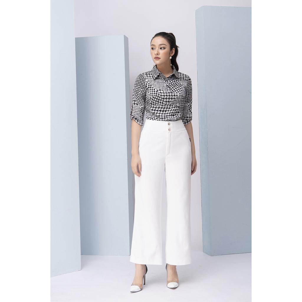 Áo sơ mi họa tiết cao cấp LUPERI LFSM1195 vằn trắng đen cách điệu trẻ trung, hiện đại, dễ mix đồ