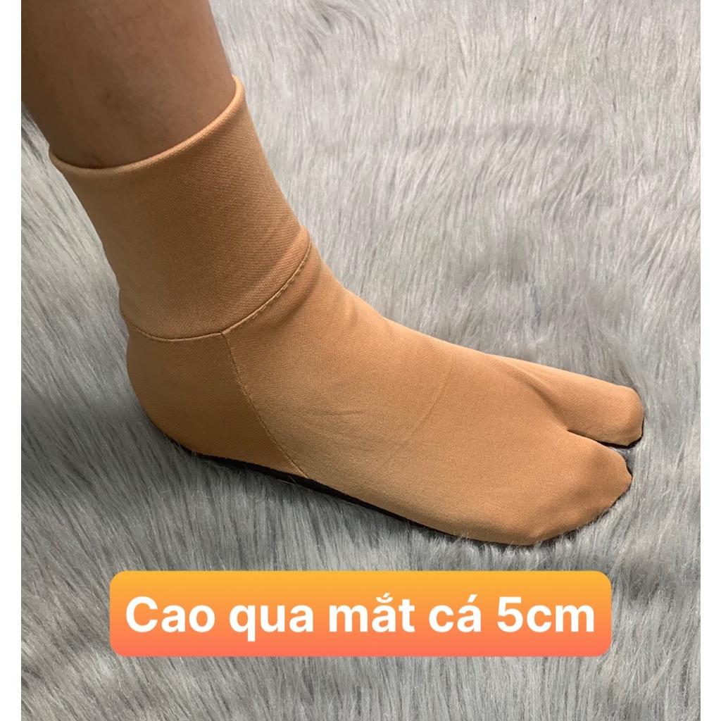 Combo 5 đôi vớ nữ , tất nữ , hài vải cổ cao ôm qua mắt cá 5cm và loại cao 10cm ,xỏ ngón thun co giãn tốt ,lót đế