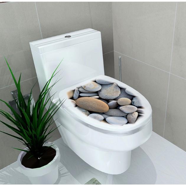 Decal trang trí Toilet cao cấp - Họa tiết Đá Sỏi A.H