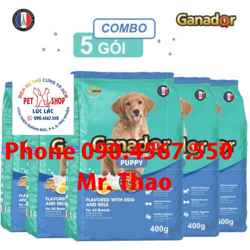 Combo 05 Gói x 400 gram Thức ăn cho chó con Ganador vị Trứng và Sữa - Ganador Egg and Milk