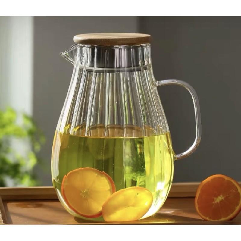 Bình nước thủy tinh khía chịu nhiệt 400*mẫu mới nhập khẩu cao cấp 1,6 lít GDTH