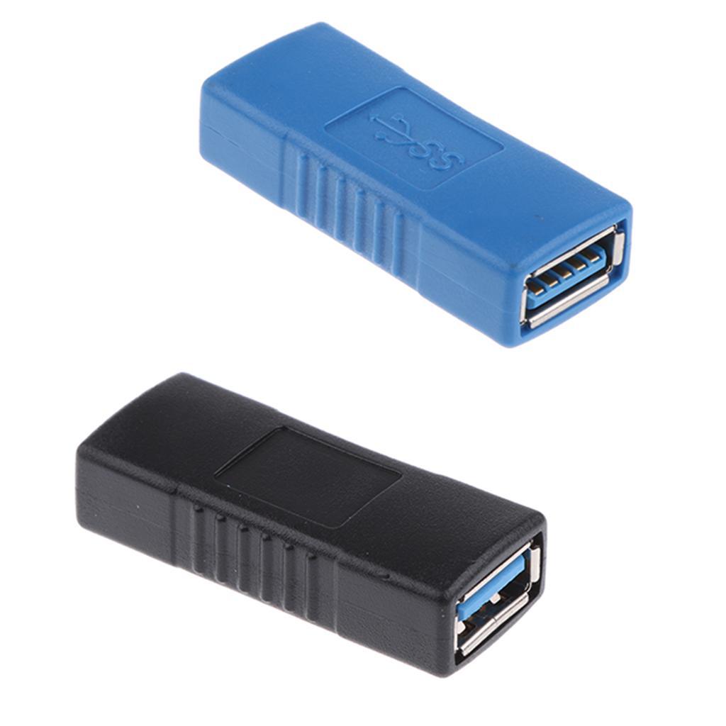 Type A Female-Female USB3.0 Adapter Coupler Gender Changer Connector Black