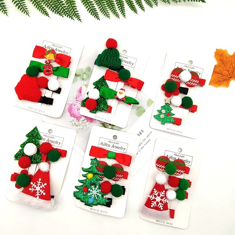 Set 4 Kẹp Tóc Mái Noel Dễ Thương Cho Bé Gái – Giao Ngẫu Nhiên