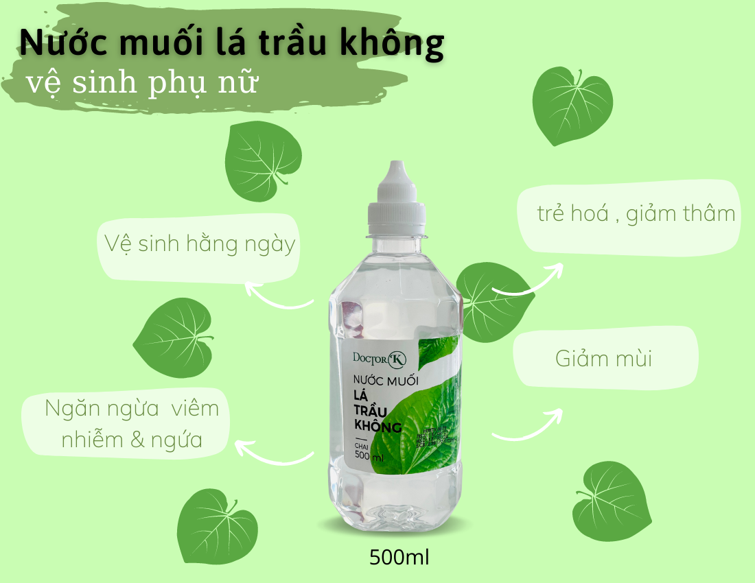 Nước muối sinh lý lá trầu không Doctor K - Trị viêm loét, hôi miệng, mẫn ngứa - an tâm sử dụng